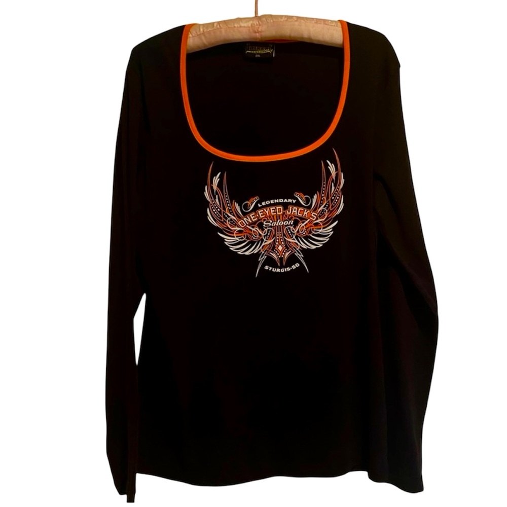 Woman’s Sturgis One Eyed Jack’s Saloon  Biker Shirt